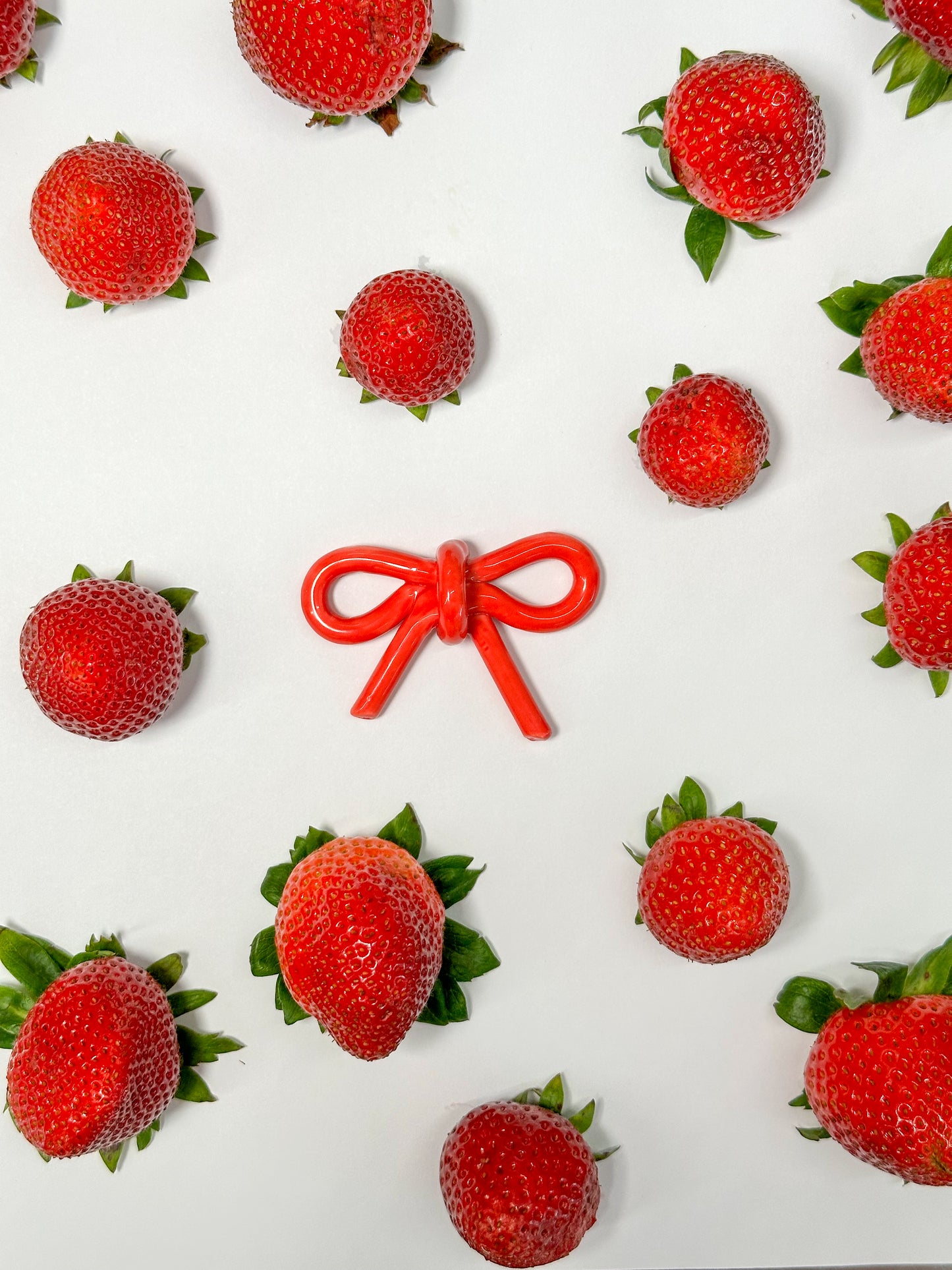 Ceramic Bow Pendant in Red