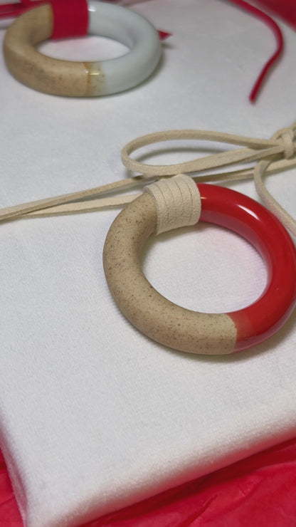 Handcrafted Oberih pendant in Red